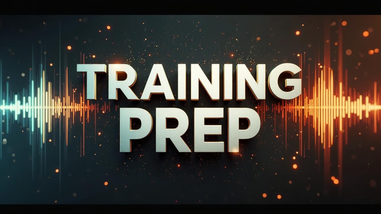 "Training Prep" displayed in bold, capital letters with a digital, futuristic design background, symbolizing the concept of modern training preparation.